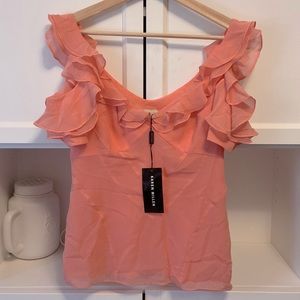 Karen Millen. Pink silk blouse.